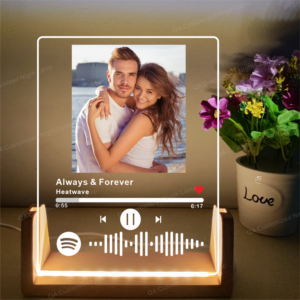 Personalized Photo Acrylic Song Plaque Custom Spotify Night Light Lamp with Anniversary Gift Custom Wedding Gift Night Lamp