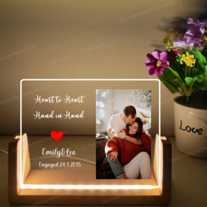 Engagement Gifts for Couples for Couple Custom Engagement Frame Anniversary Personalized Custom Night Lamp