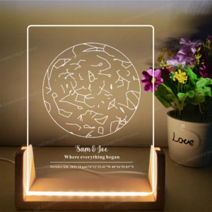 Personalized Star Map Acrylic Night Light Frame - The Night We Met Map Astrology Romantic Gift - Wedding Anniversary Engagement Valentine's